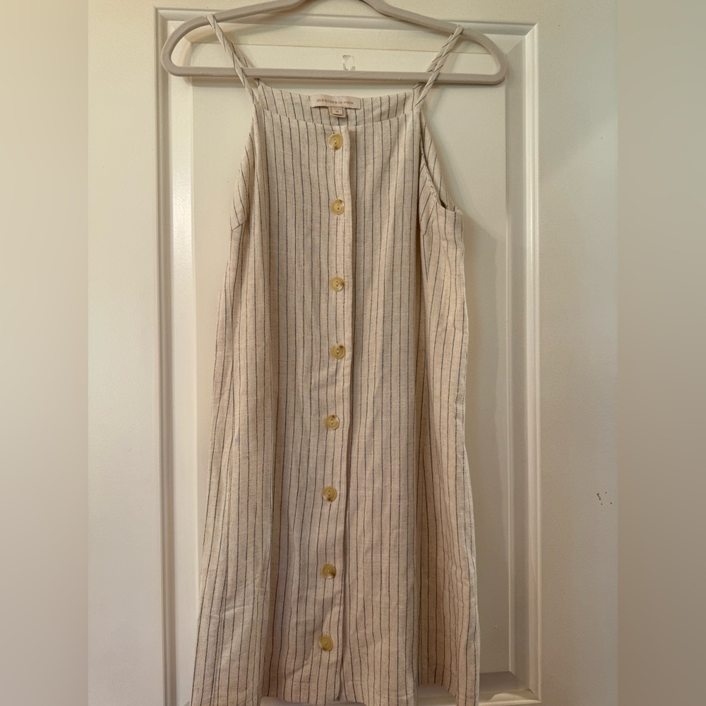 Monteau Cream and Black Striped Dress